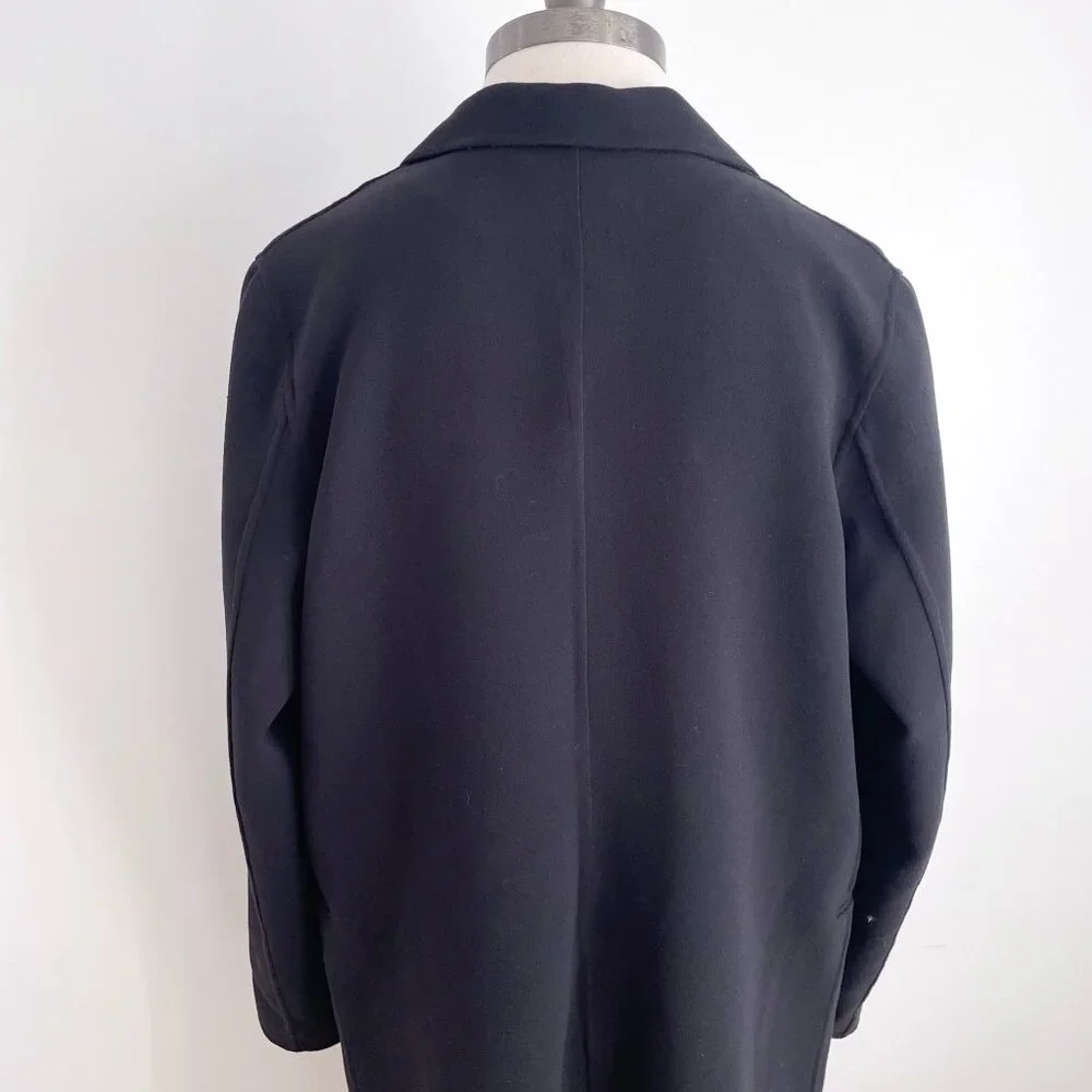 Sandro Paris Long Black Coat Single Breasted 1-Button Size 8 Medium / Large - Picture 8 of 14